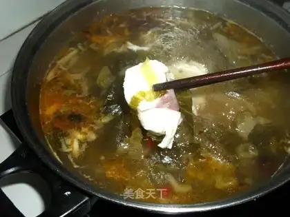 Chinese sauerkraut fish hotpot