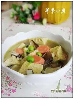 Assorted frozen tofu soup