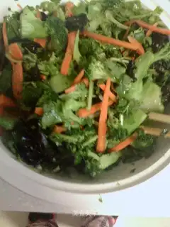 Broccoli mixed with cilantro