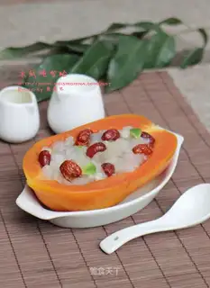 Stewed snow clams with papaya