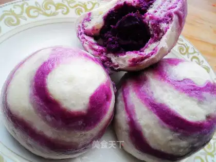 Purple potato steamed buns