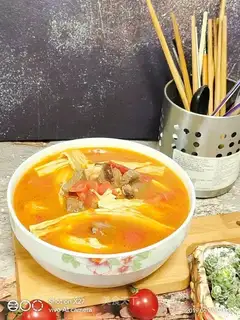 Beer, mackerel soup
