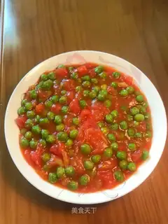 Peas fried tomatoes