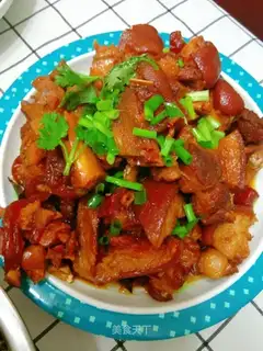 Red burning pig hoof