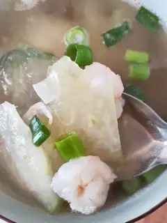 Pork shrimp and rice soup