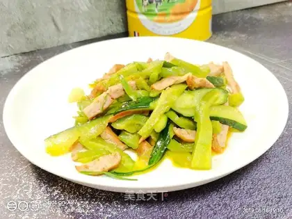 Sausage fried bitter melon