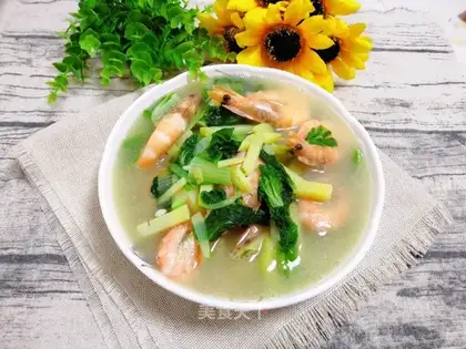 Pickles, potatoes, shrimp soup