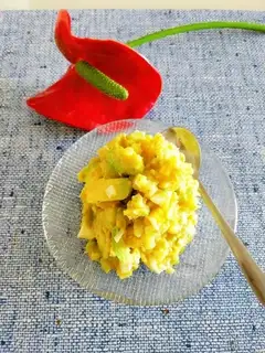 Eggs and potatoes and berries