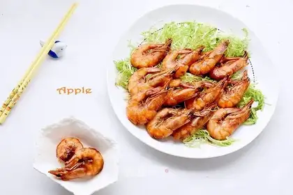 Red burning shrimp