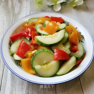 Shrimp peppers fried watermelon