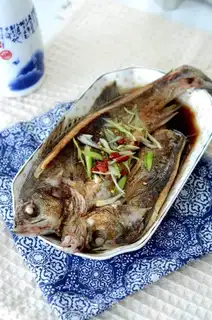 Steamed sea bass