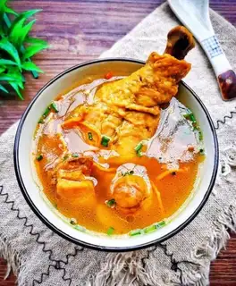 Crumbs and weed chicken soup