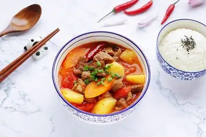 Tomato potatoes and oxen soup