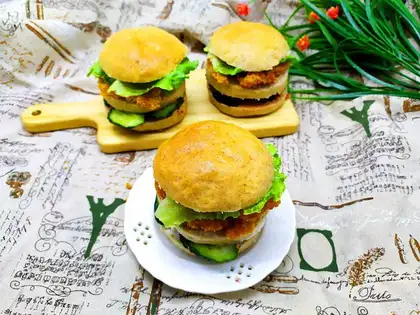 Chicken steak burger