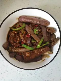 Meat and eggplant