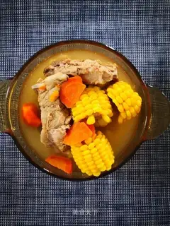 Corn carrot bone soup