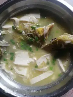 Yellowfish tofu soup