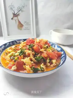 Sour-sweet tomato fried eggs
