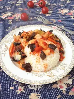 Cheese-covered rice