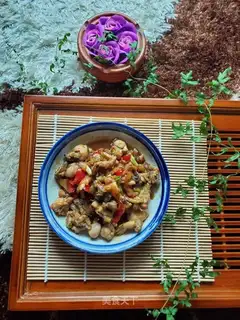 Chicken with a soy sauce