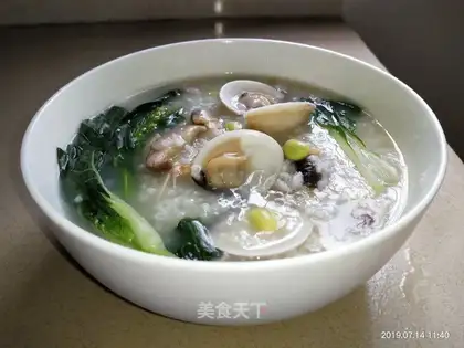 Shrimp rice mushroom congee