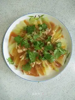 Steam shrimp and melon