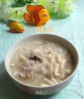 The rice porridge in the seafood mushrooms
