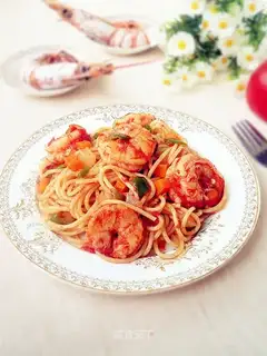 Red shrimp pasta