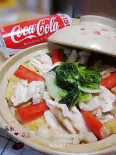 Chicken tofu flavor added pan