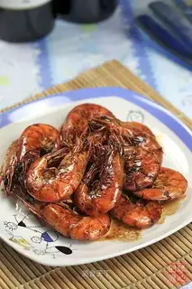 Baked prawns in soy sauce