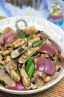 stir-fried razor clam with black pepper