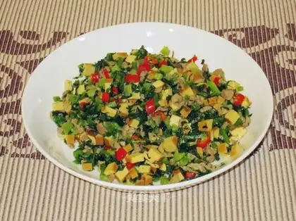 stir-fried tofu with potherb mustard meat and minced pork