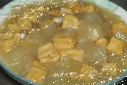 Braised white gourd with pearl tofu
