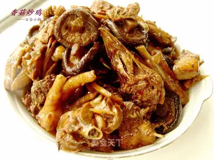 stir-fried chicken with mushroom
