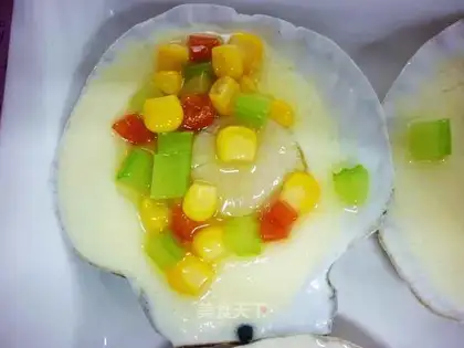 Steamed scallops with milk eggs
