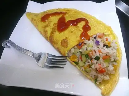 Fried rice with egg dumplings