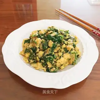 Celery leaves and eggs