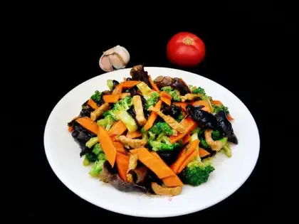 Time food and fried meat