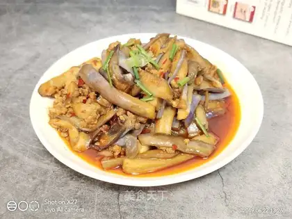 Meat and eggplant