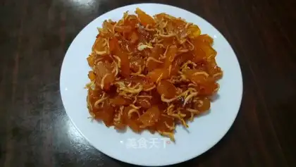 Spicy sweet potatoes and little fish