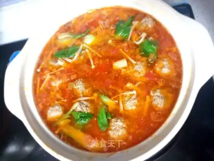 Tomato beefball soup