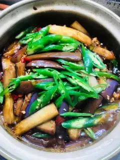 Salt fish eggplant