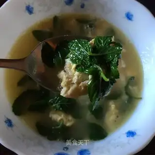 Mint egg soup
