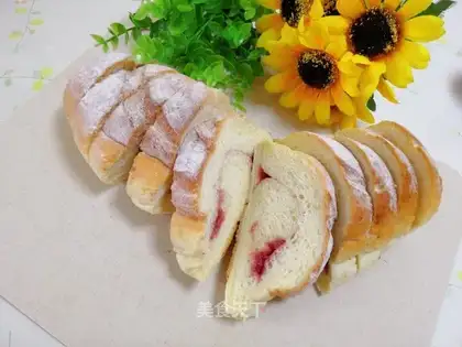 Cherry jam bread