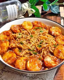 Ginger mushrooms burning Okja tofu