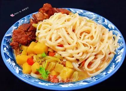 The pasta when the ribs are red