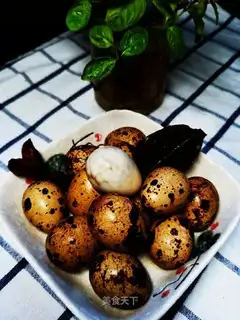 Five quail eggs