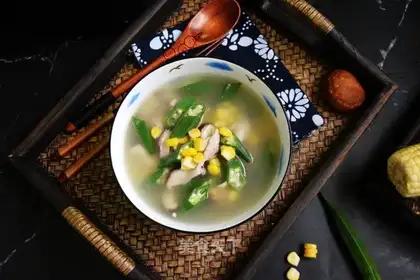 Autumn corn scrawny soup