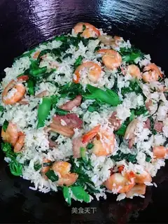 Shrimp mustard blue fried rice