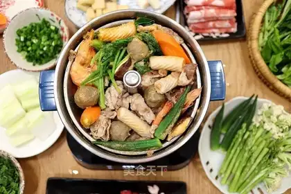 Hot soup pot in the summer